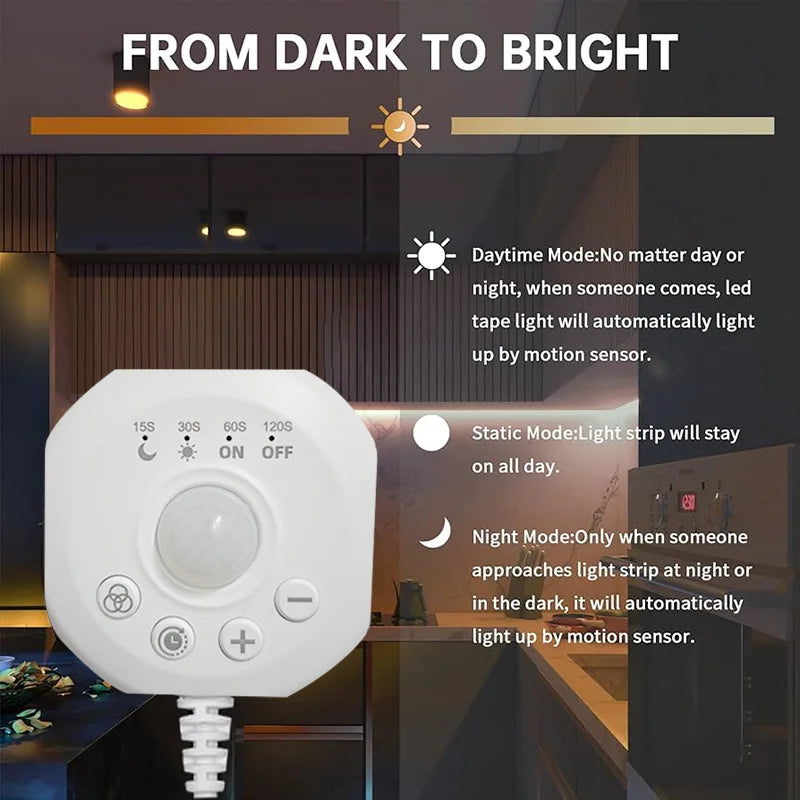 USB Motion Sensor LED Strip, Motion Activated Light with Chase Effect for Stairs, Under Bed and Cabinet