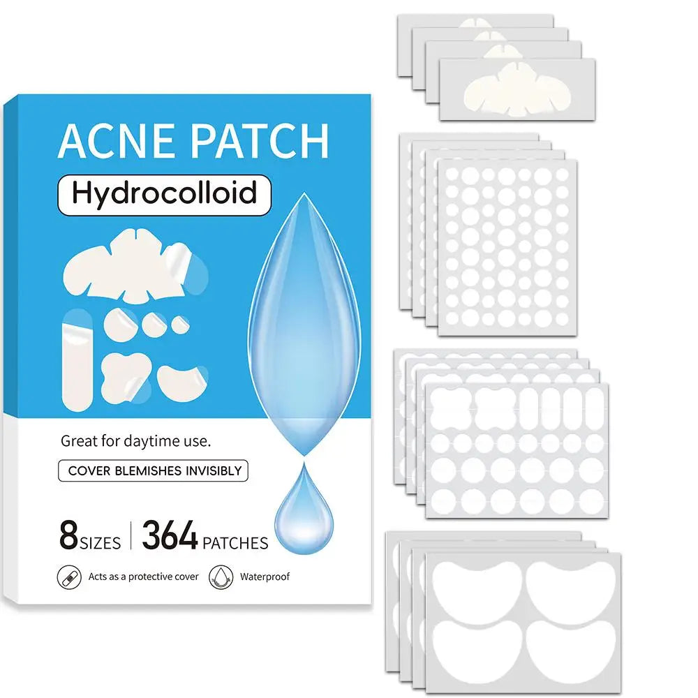 Large Pimple Patches for Face, Big Hydrocolloid Acne Patches for Body, Forehead, Chin, Zit Breakouts (Strip, Contoured, Dots)