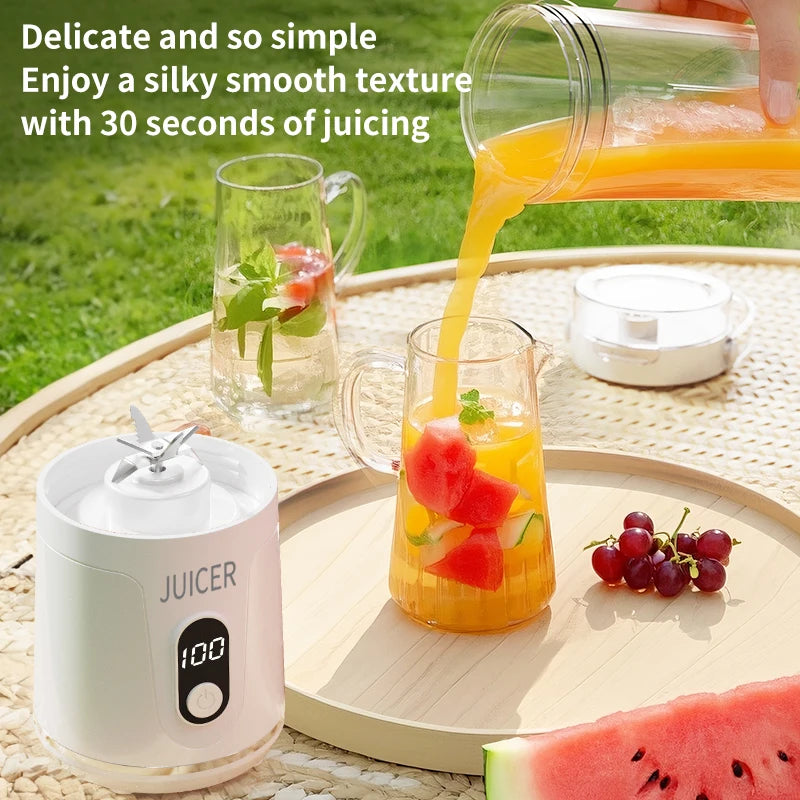 Portable Blender 600ML Electric Juicer Fruit Mixers 4000mAh USB Rechargeable Smoothie Outdoor Fresh Fruit Blender Personal Juice