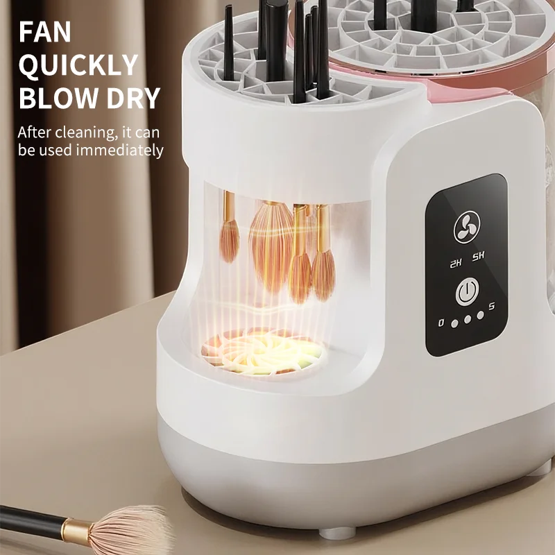 USB Electric Makeup Brush Cleaner 3-in-1 with Automatic Quick-Drying Support Device - Makeup Brush Cleaning And Drying Book Tool