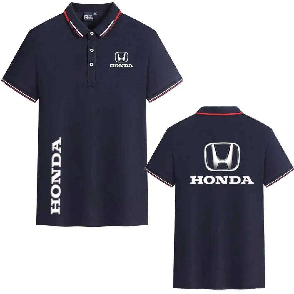 Honda motorcycle riding T-shirt, high-quality lapel polo shirt, successful business people daily commuting casual men's clothing
