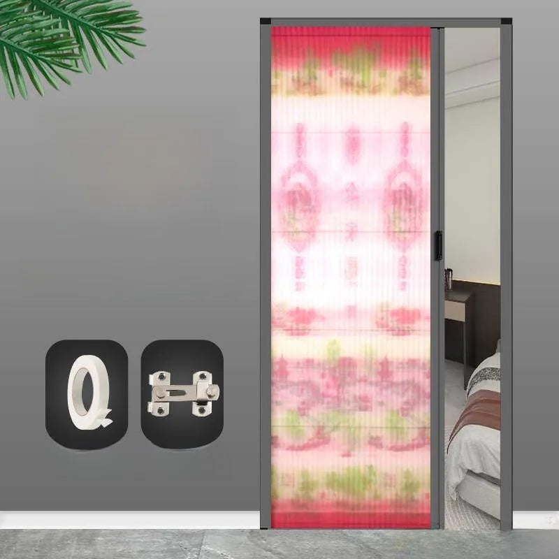 Invisible Mosquito-Proof Aluminum Alloy Sliding Door Curtain Home Entrance Screen Door Retractable Window Mesh Curtain