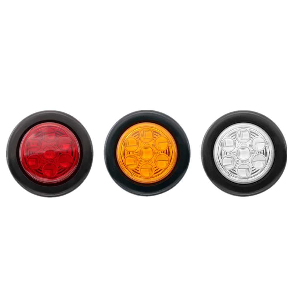 6 LED Indicators 12V 24V Round Trailer Side Marker Light Yellow White Red For Trucks Clearance Lights Truck Turn Signal Lamp