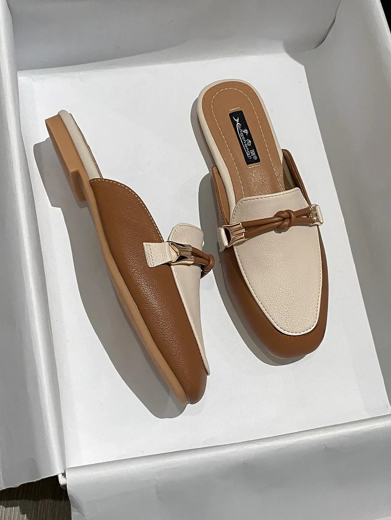 Womens Shoes Fashion Baotou Half Slippers Elegant Women Mules Slippers Comfortable Walking Flat Slippers for Women Zapatos Mujer