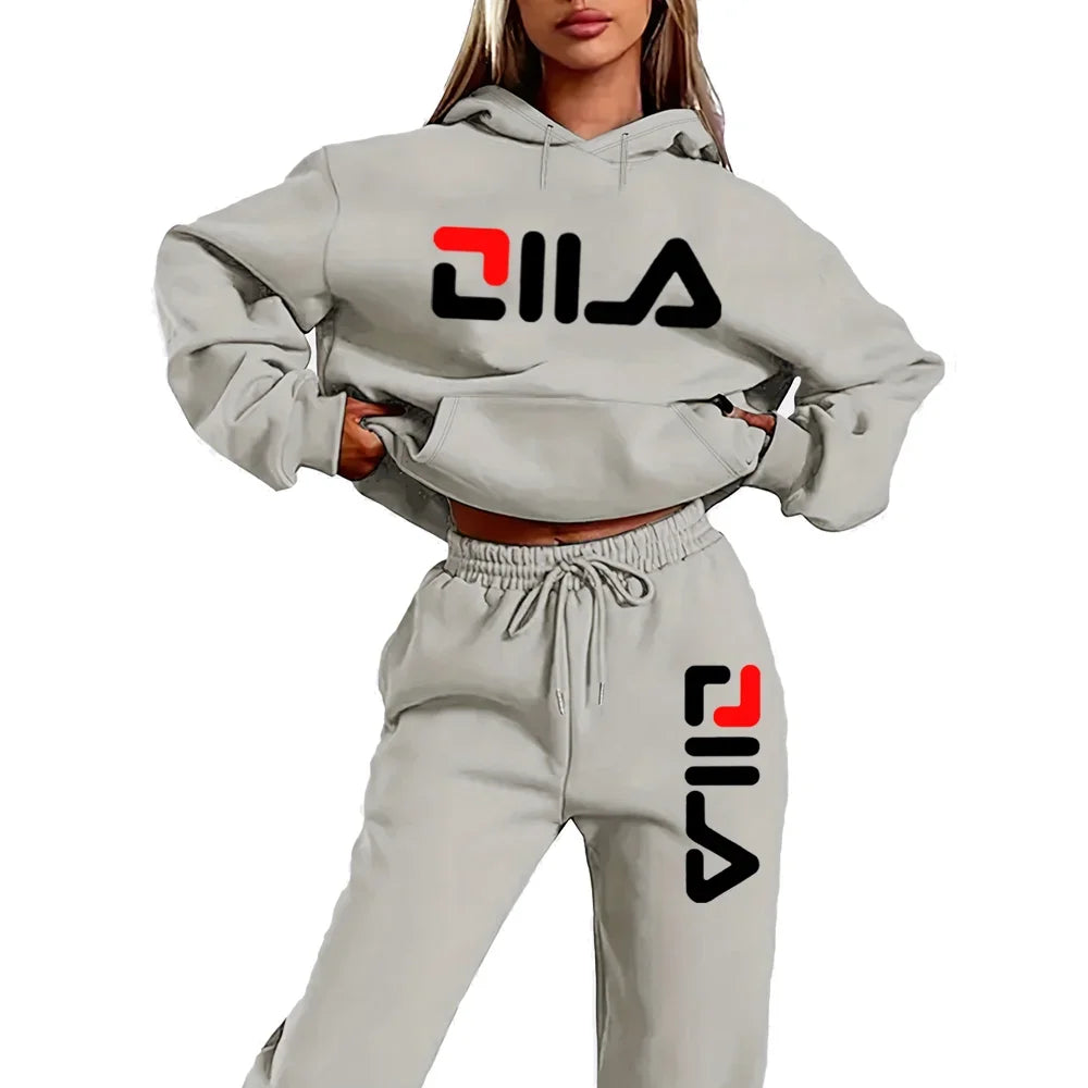 Women's Tracksuit Quality Two Piece Set for Women Fashion Jogging Sweatshirt Suit Drawstring Sports Daily Hooded Hoodies Sweatsh