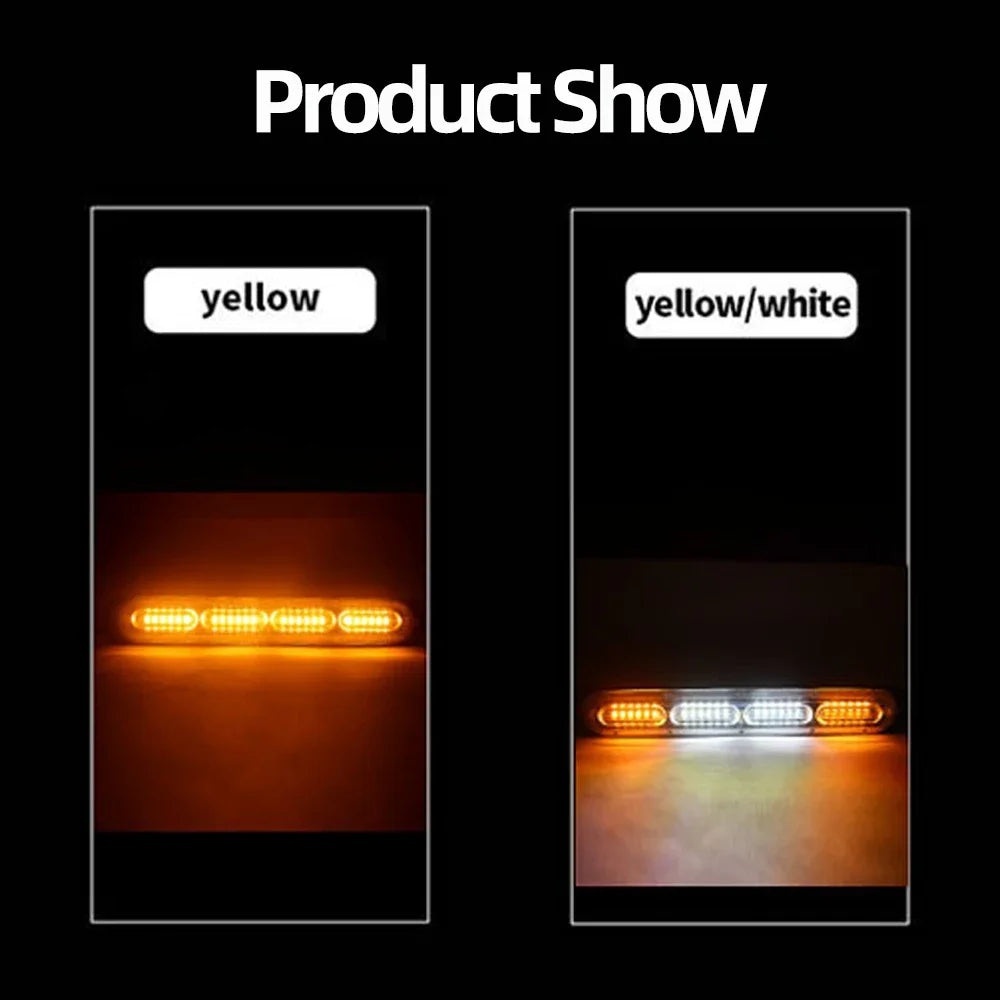 1pc Car Emergency Warning Light 12V 24V Trailer Truck Strobos Auto Diode Yellow White Flashing Lamp 24smd LED Strobe Light
