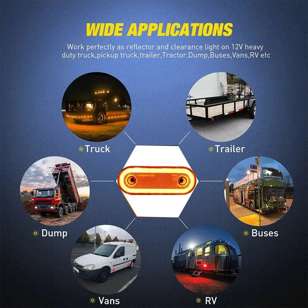 LED Side Marker Light 12V 24V Truck Clearance Lamp Tail Light Trailer Tractor Lorry Warning Parking Lamp