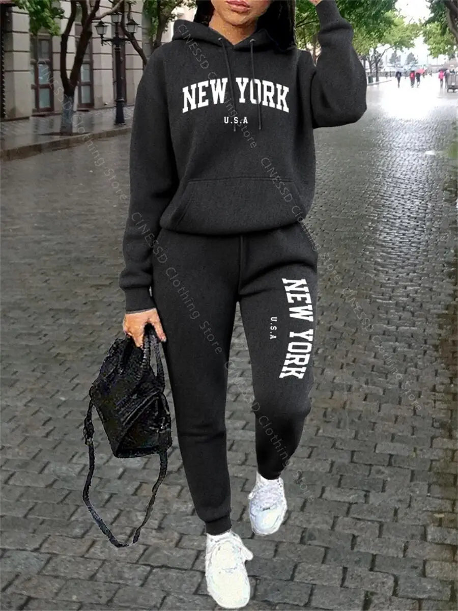 New York Women's Tracksuit — Hoodie & Pants Set