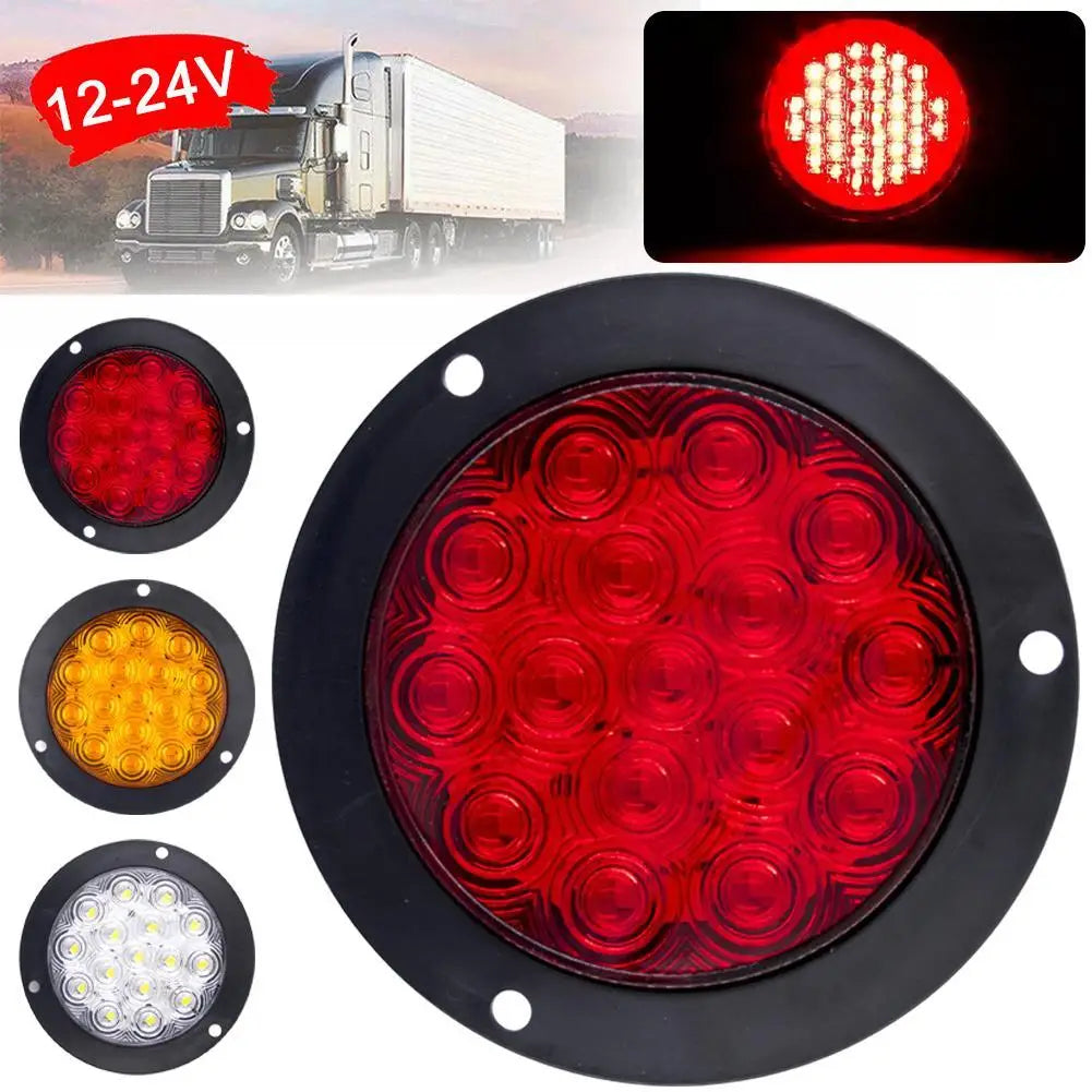 12V 24V Car Round LED Rear Tail Light Brake Stop Side Warning Reverse Truck Reflector Running Indicator Marker Trailer Lamp I0J7