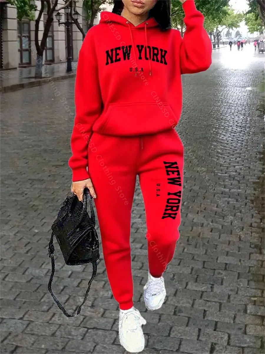 New York Women's Tracksuit — Hoodie & Pants Set