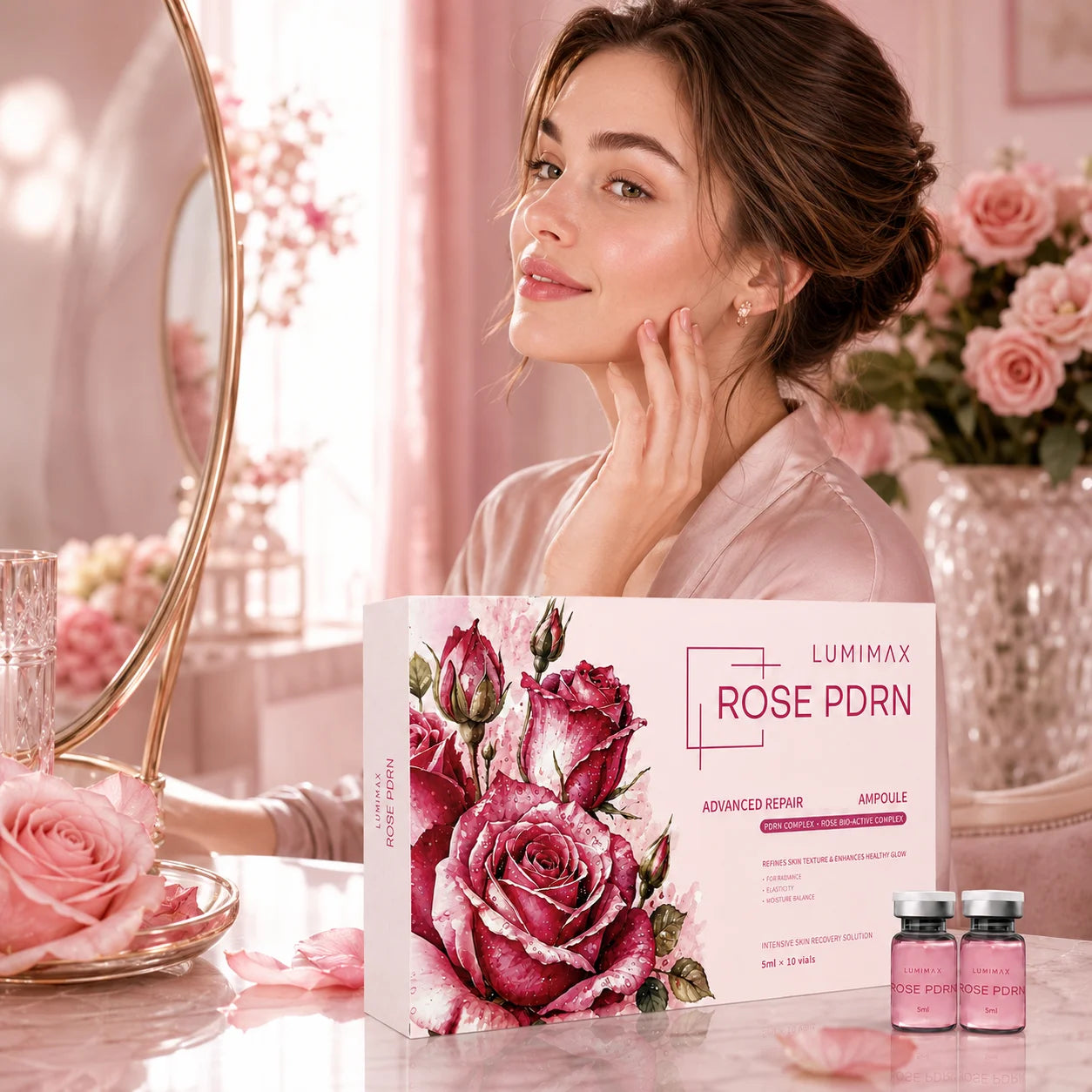 Korean Skin Care ROSE PDRN Serum Pink PDRN Collagen Essence Firming Hydrating  Brighting Face Care 5ML*10vial Beauty Product