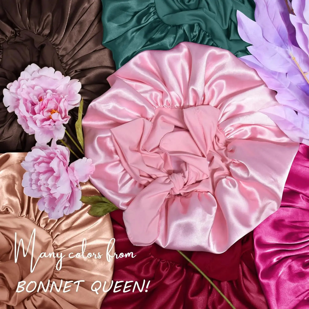 Satin Bonnet Silk Bonnet Adjustable Bonne For Sleeping Hair Bonnet With Tie Band Bonnets For Women Men