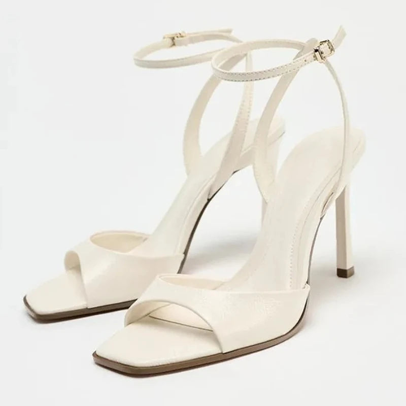 Summer New Women Shoes Fashion Open Toe High Heeled Sandals for Woman Elegant French Casual Shoes Designer Shoes Sandalias Mujer