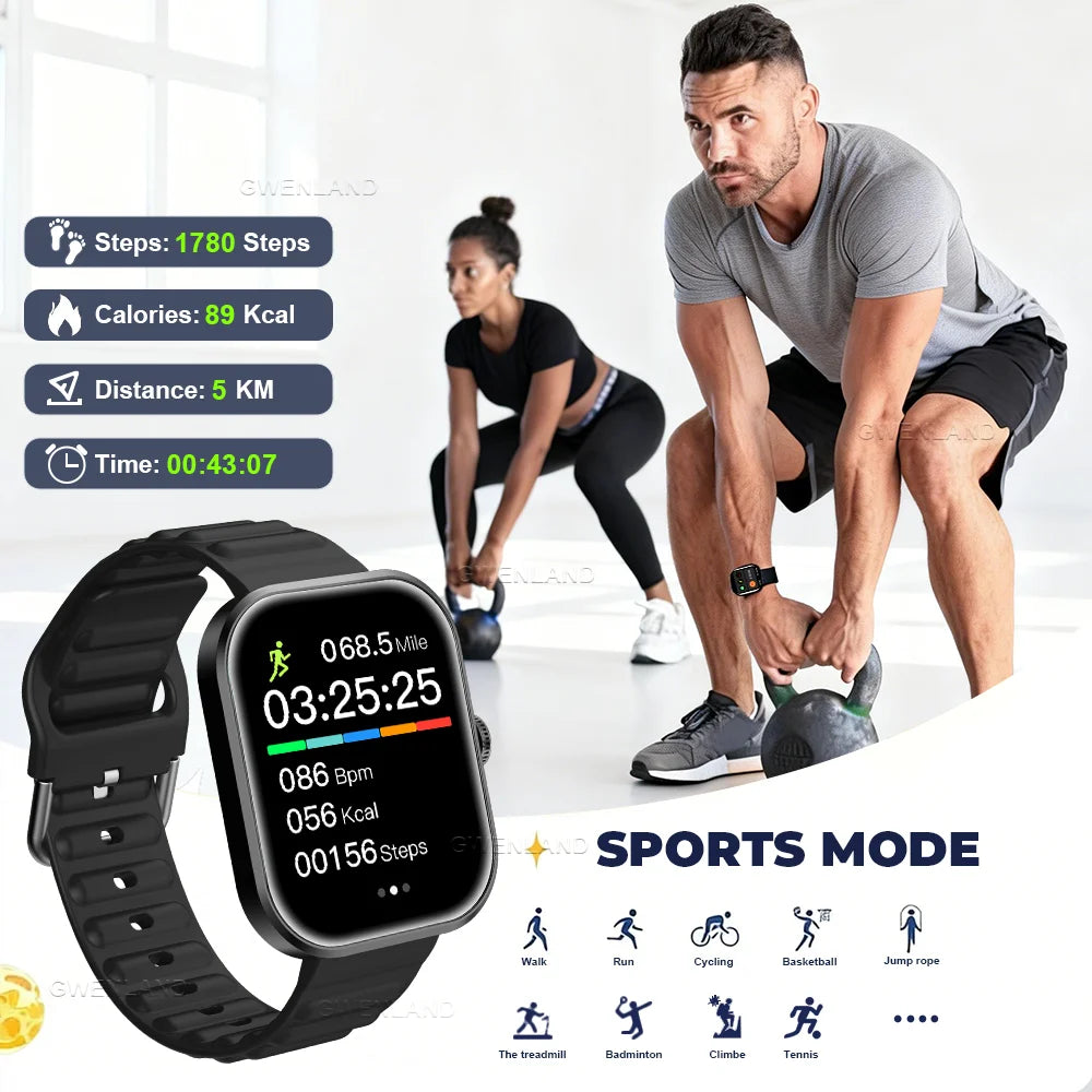 New Smart Watch for Men Women - 2.01" HD Full Touch Screen, wireless Call, Health monitoring & Sleep Monitor, Fitness Tracker,