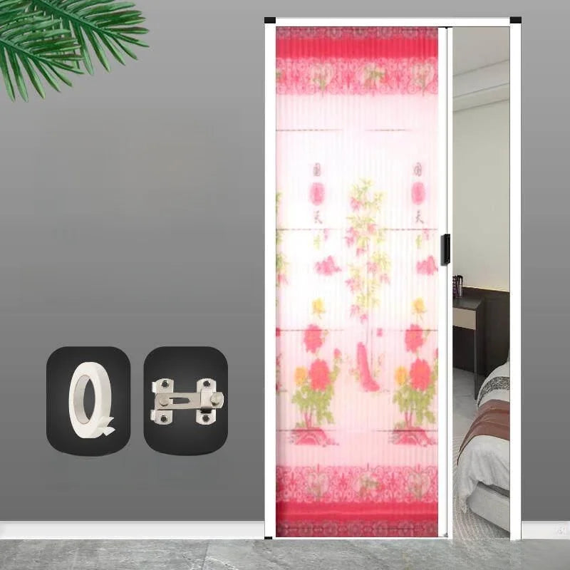 Invisible Mosquito-Proof Aluminum Alloy Sliding Door Curtain Home Entrance Screen Door Retractable Window Mesh Curtain