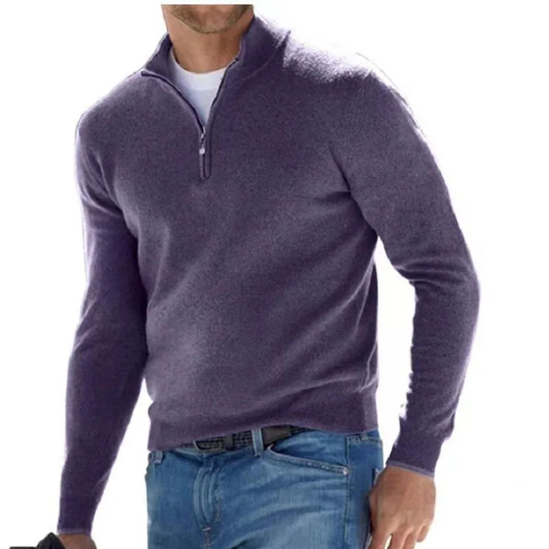 Men's Half-Zip Mock Neck Knit Sweater