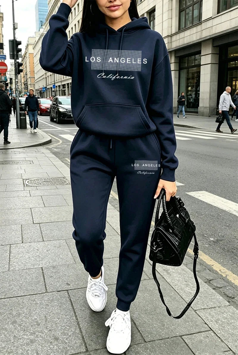 2026 Women's 2 Pcs Set Casual Sweatshirt Outfits Outdoors Sports Jogging Clothing Fall Winter Single Mix and Match Hoodie Pants