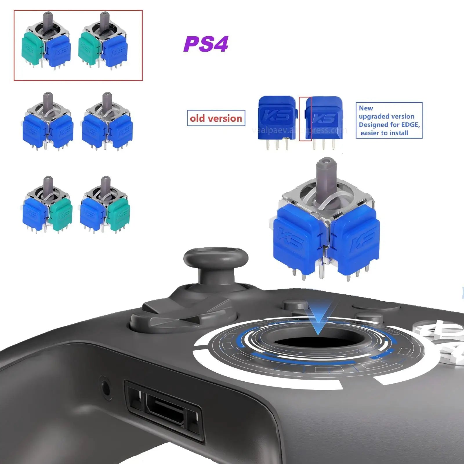 For PS5 PS4 XBOX Series Controller 3D Analog Thumbstick K-Silver JS13 PRO+ TMR Joystick No-Drift Gamepad Replacement Accessories