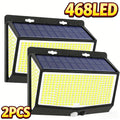 468LED Solar Motion Sensor Lights 3 Modes IP65 Waterproof COB Outdoor Wall Lights Patio Yard Garage Garden Solar Light Outdoor