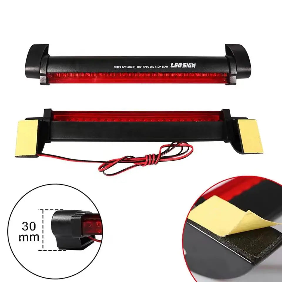 12V Red Car LED Third Brake Lights Bar Rear Parking Signal Lamp Truck High Mount Stop Warning Light Universal
