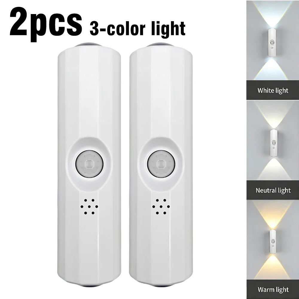 LED Motion Sensor Night Light, USB-C Rechargeable Adjustable Wall Light,  Wireless Stick-On Lamp for Bedroom Hallway Closet