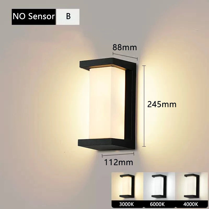 20W Motion Sensor LED Wall Light, IP65 Waterproof Outdoor Wall Lamp, PC Housing with Warm White Light for Garden Patio Security