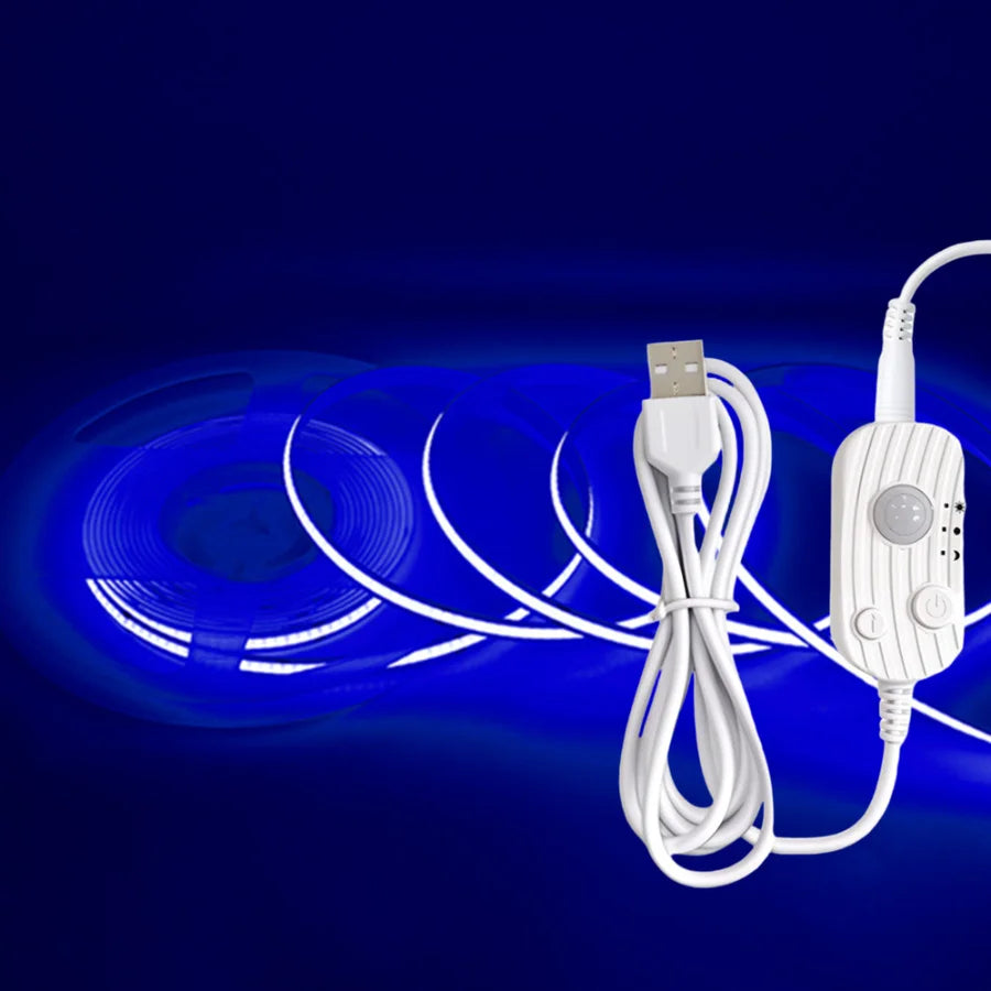 Motion Sensor Led COB Light Strip DC 5V Usb Powered Auto ON/OFF Liner Lighting Diode for Cabinet Wardrobe Kitchen Staircase