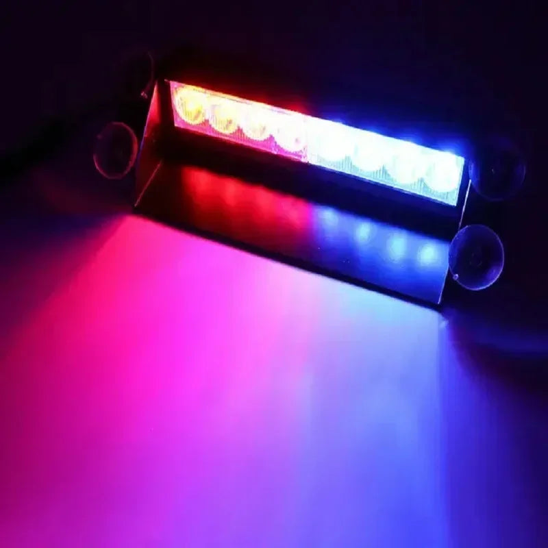 8 LED Car Police Lights Strobe Light For 12VEmergencySignalLamps Light Auto Truck FlashingWindshield FlashWarningLightInstrument