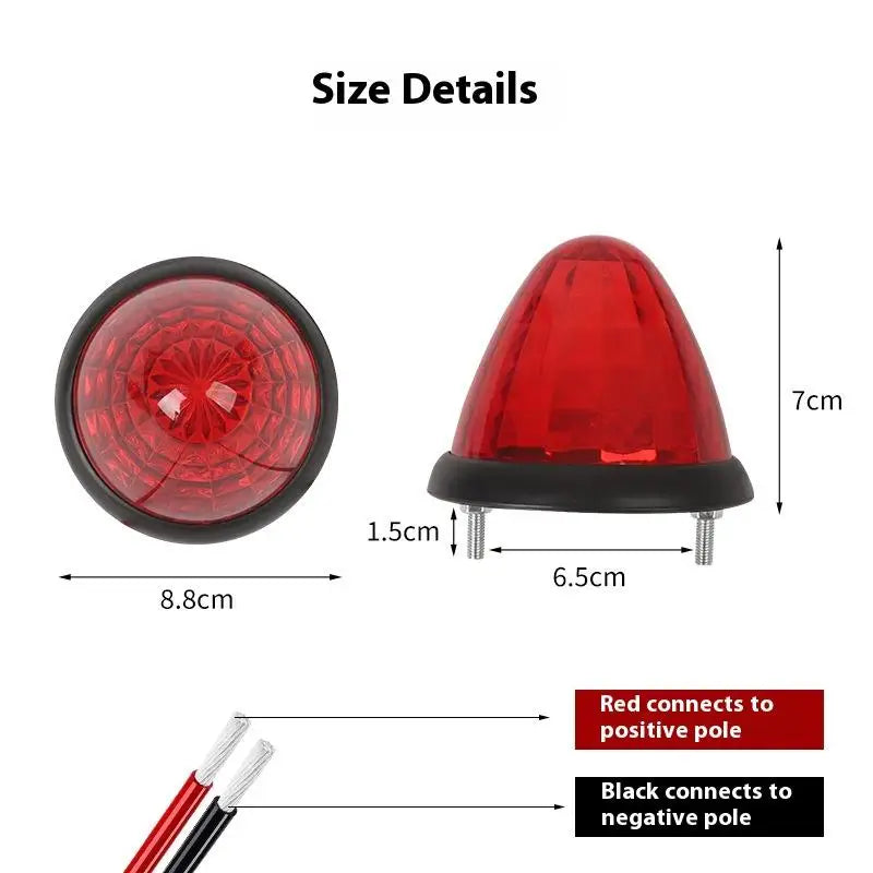 1Pc 24V LED Side Marker Light, Taillight, Clearance Lamp, Warning Indicator For Truck, Trailer, Caravan, Bus