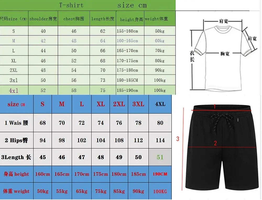Trendy Youth Mens 2Pcs Casual Tracksuit Short Sleeve Graphic Tee + Sports Shorts Daily Outdoor Workout Clothing