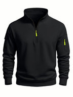 Men's High-Neck Half-Zip Windproof Sweatshirt
