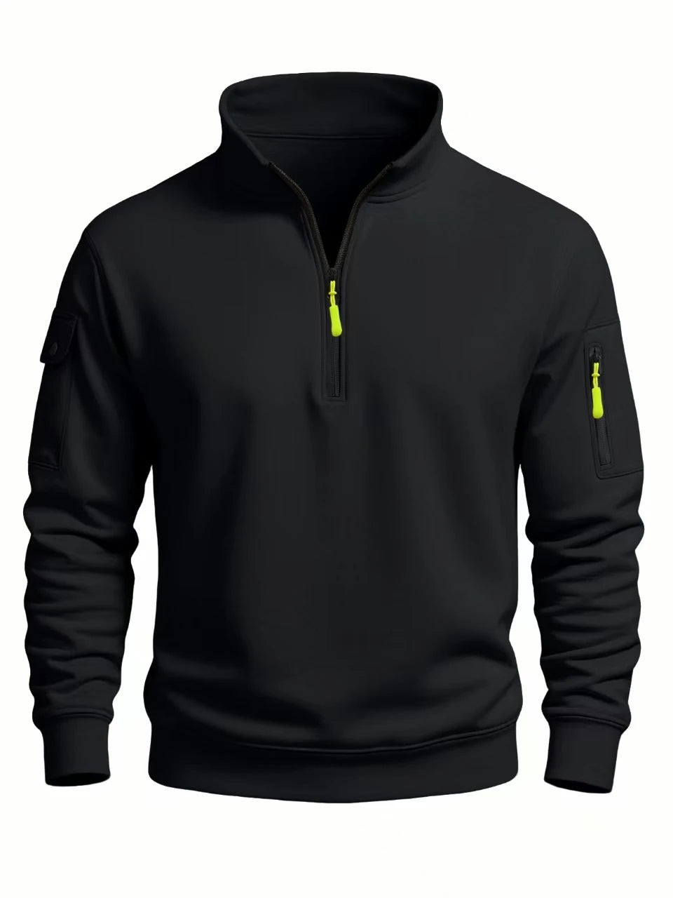 Men's High-Neck Half-Zip Windproof Sweatshirt
