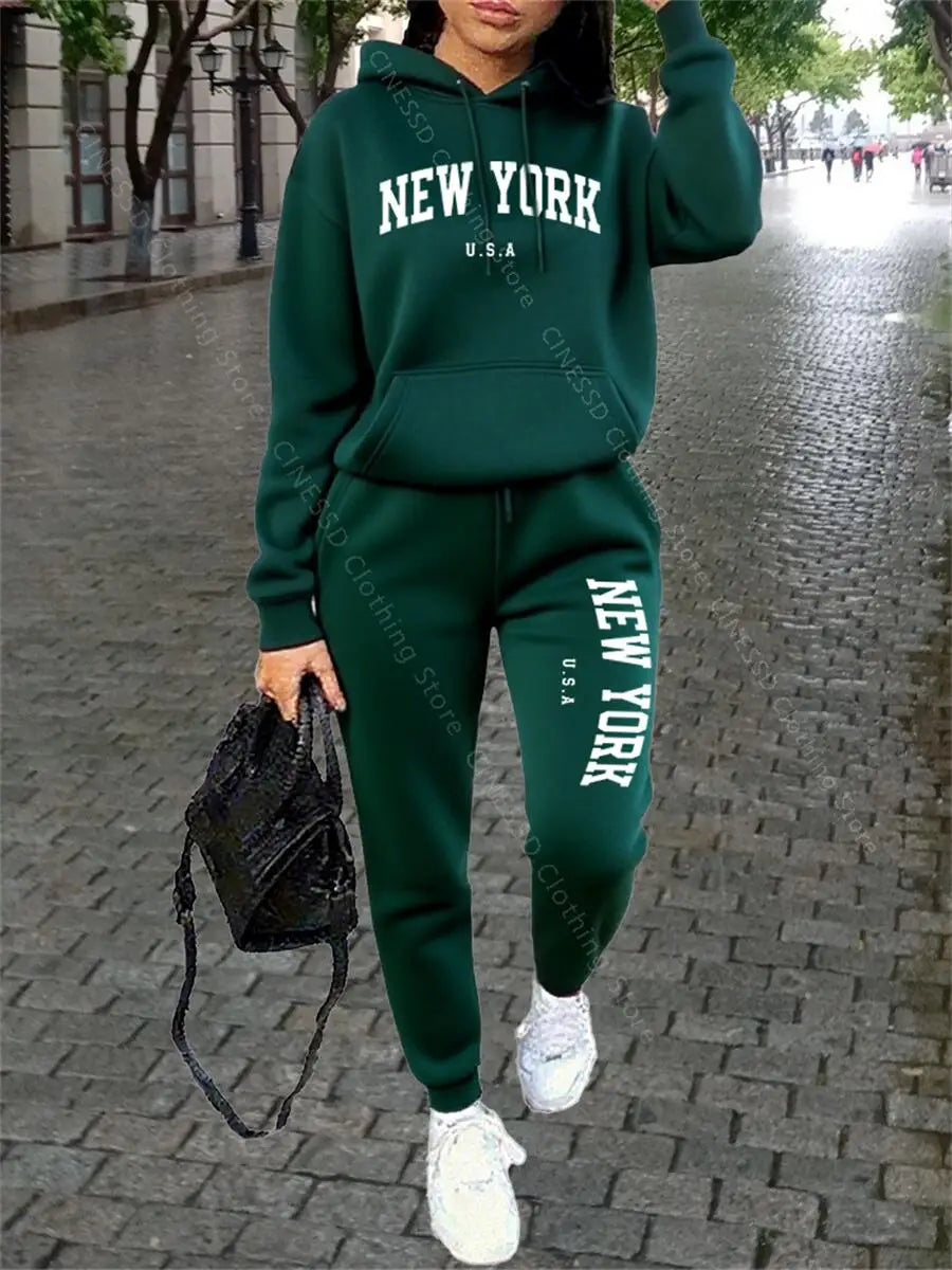 New York Women's Tracksuit — Hoodie & Pants Set