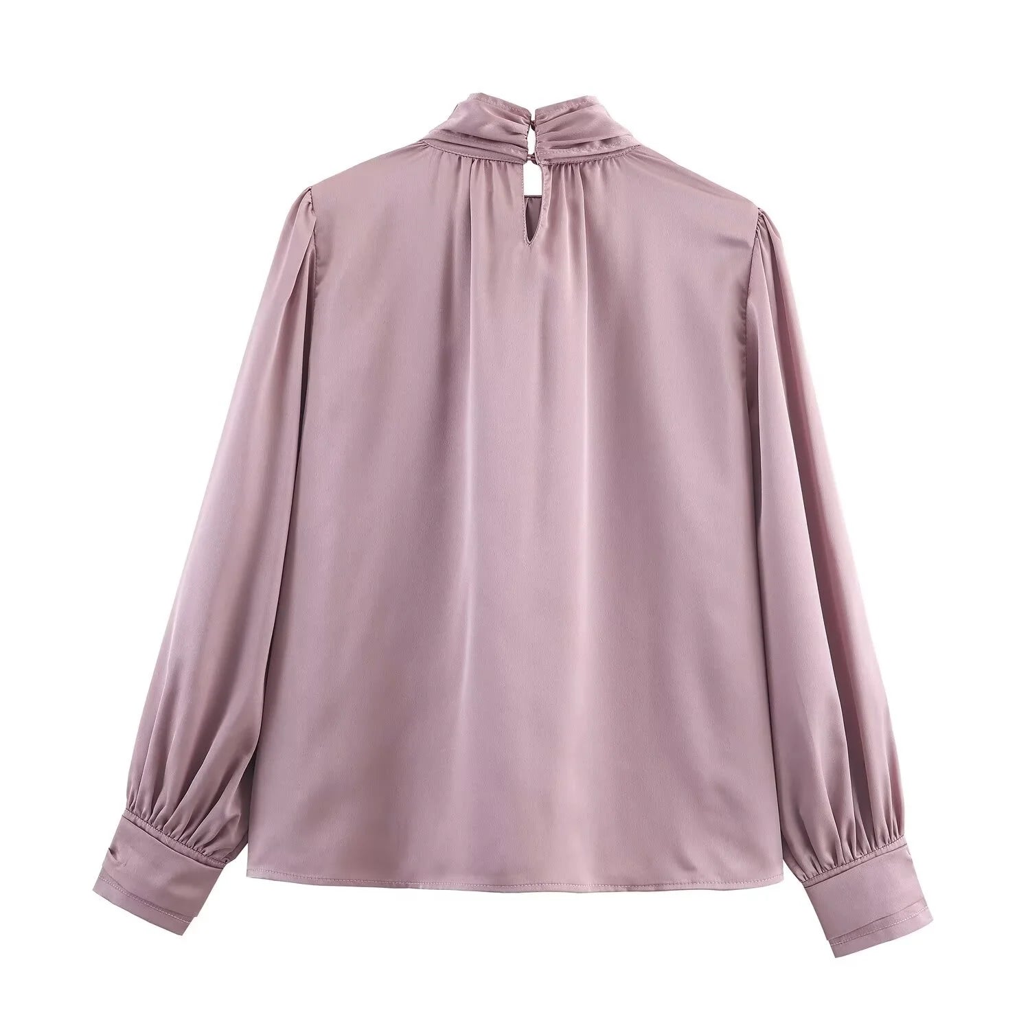 Women Bow Satin Blouse Spring Autumn Female Long Sleeve Elegant Shirt Lady Lantern Sleeve Sweet Casual Commute Blouse-Shirts