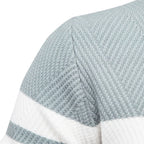 Men's Patchwork Knit O-Neck Pullover Sweater