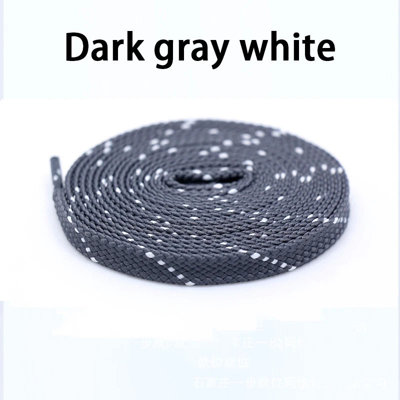 1Pair Mixed Color Shoe Laces Black and White Stripe Double Flat Shoelaces Sneakers Casual Shoes Shoelace