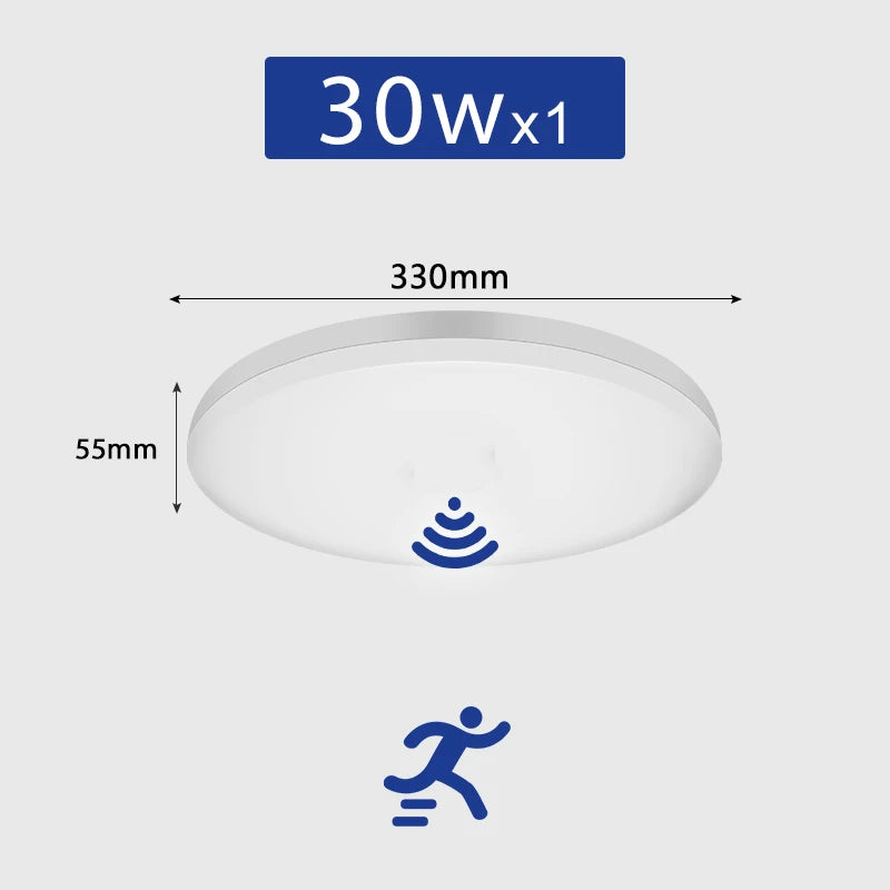 LED Motion Sensor Ceiling Light 85-265V Infrared Radar Induction Lamp Automatic Night Lighting for Home Kitchen Hallway