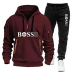 Men's Windproof Pullover Hoodie & Jogger Set
