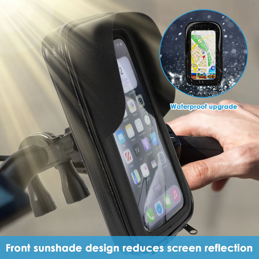 Waterproof Bicycle Cell Phone Holder Motorcycle Bike Handlebar Mobile Phone Bag For iPhone Huawei Realme Phone Stand Accessories