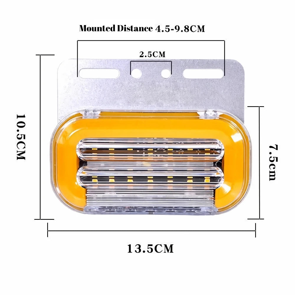4Pcs 12V 24V Cargo Light Truck Sidelight LED Side Marker Parking Lights For Trailer Clearance Lamp Dynamic Turn Signal