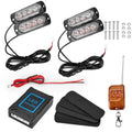 4pcs 4LED 12V - 24V Car Warning Light Grill Breakdown Light Car Truck Trailer Beacon Lamp LED Amber Side Light Rear Lamps