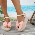 Women Sandals Fashion Bow Wedges High Heels Sandals Women Brand New Peep Toe Platform Sandals Casual Party Daily Woman Shoes