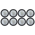 8Pcs 24V 24 LED Round Car Rear Tail Light Brake Stop Side Marker Turn Warning Indicator Lamp Truck Trailer Reflector ATV RV Bus