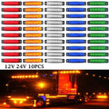 10PCS 12V 24V Led Side Marker Indicator Car Lights Front Rear for Trucks Cab RV Trailer Amber/Red/White/Green/Blue