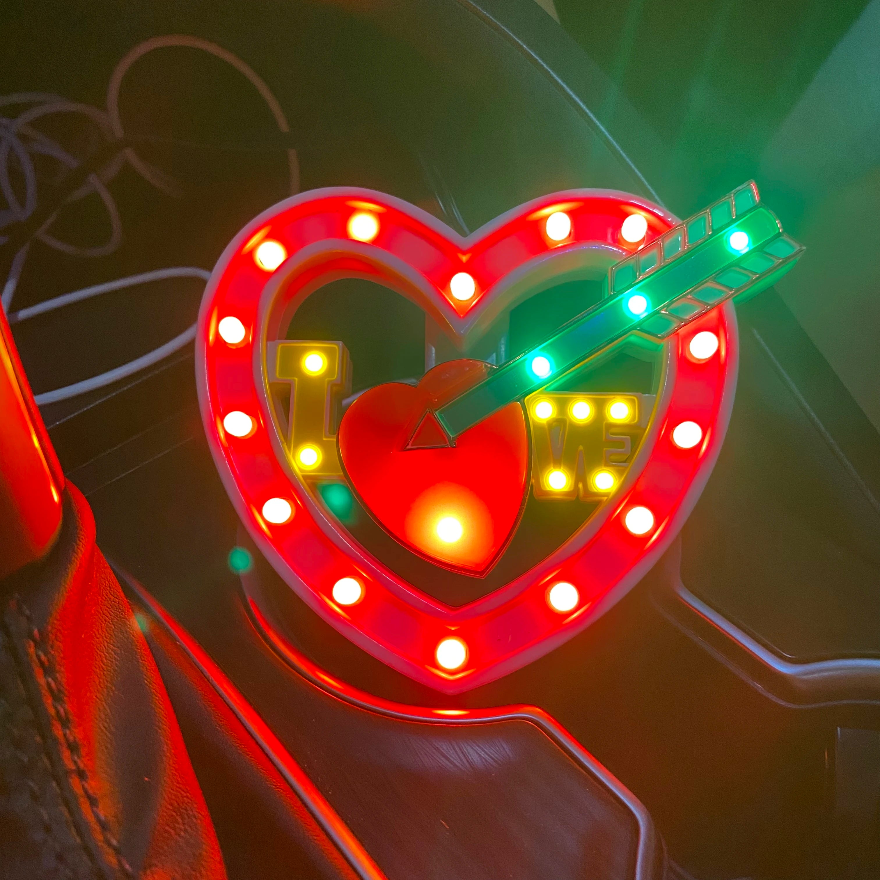 Truck warning  flashing 12V LED Atmosphere Flickering Strobe Heart Light RGB Colorful Lamp Christmas Interior Decor Lamps