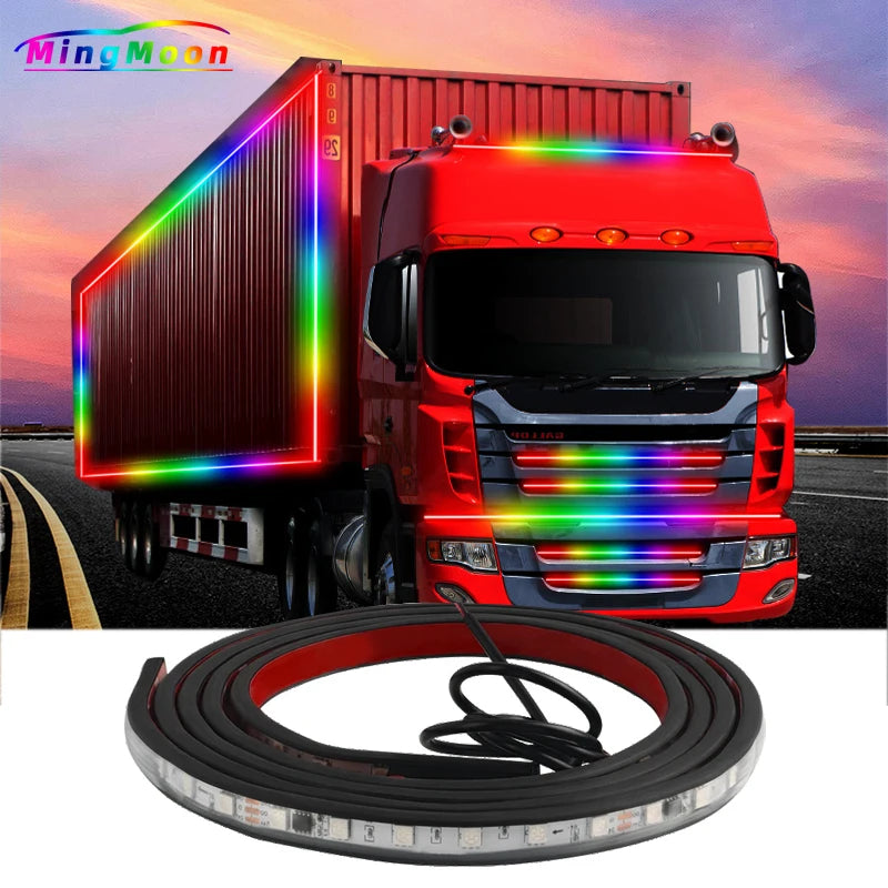 24V Truck Lights LED Strips DRL Brake Warning Driving Lights Bar Car Atmosphere Lamp Exterior Decoration Ambient Light
