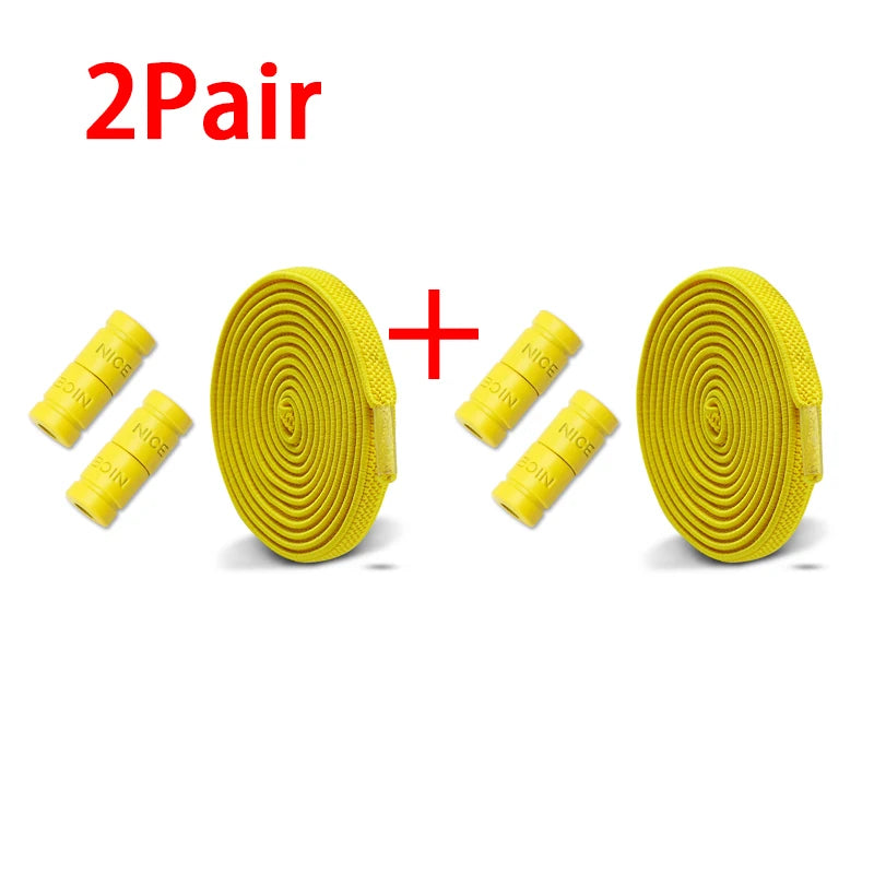 Elastic Laces Sneakers No Tie Shoe laces Colorful Capsule Lock Shoelaces Without ties Kids Adult 0.6cm Flat Shoelace 1Pair/2Pair