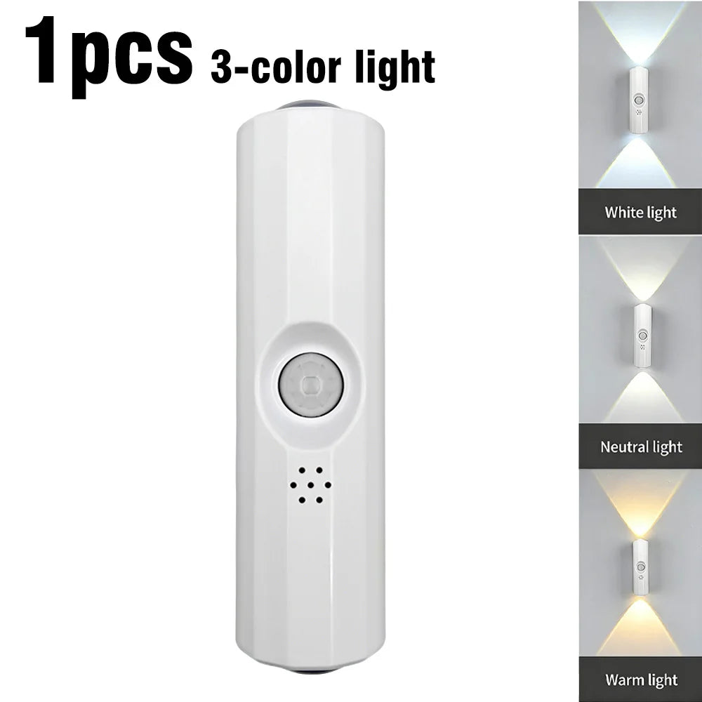 LED Motion Sensor Night Light, USB-C Rechargeable Adjustable Wall Light,  Wireless Stick-On Lamp for Bedroom Hallway Closet