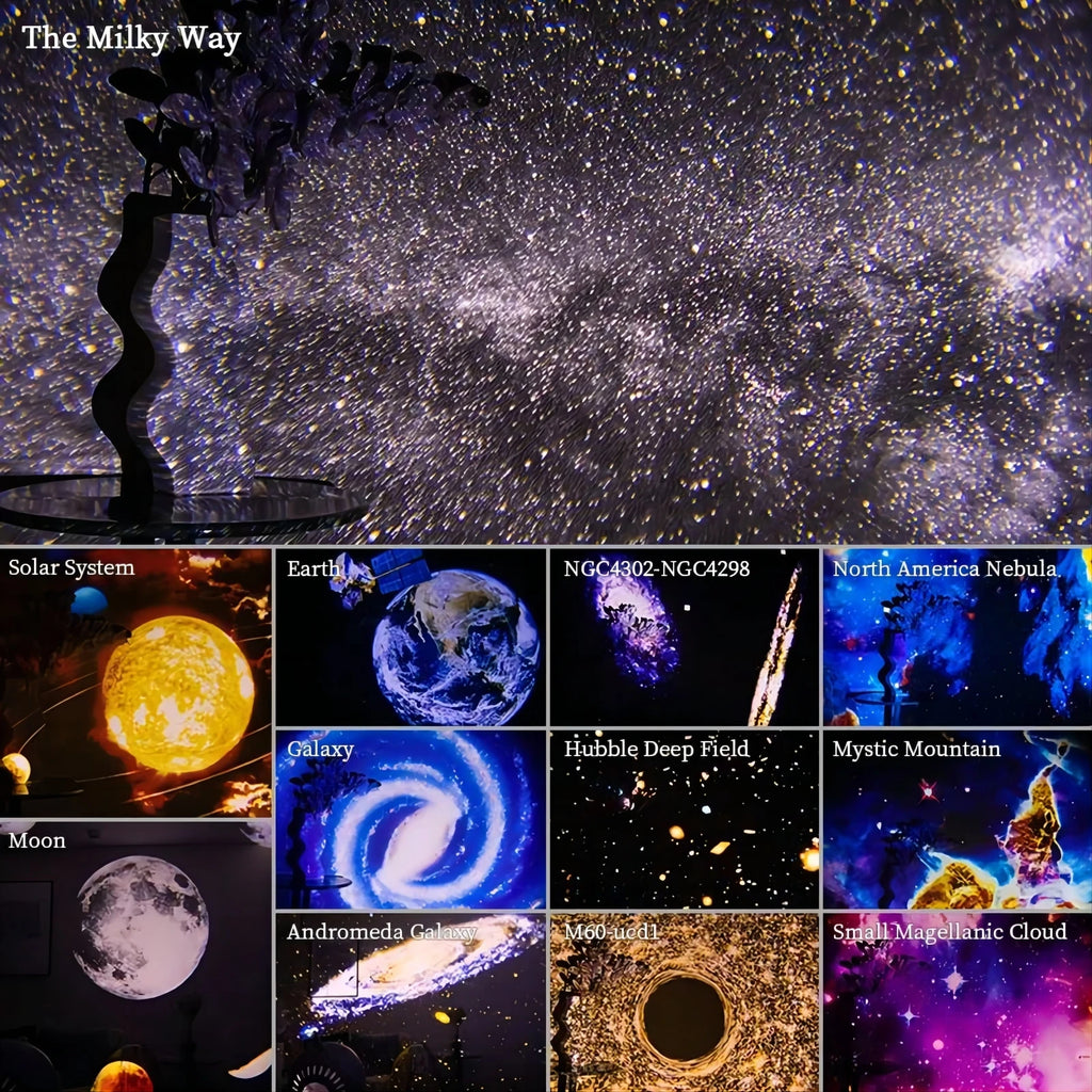 LED Galaxy Projector Night Light — 360° Rotating Planetarium Lamp