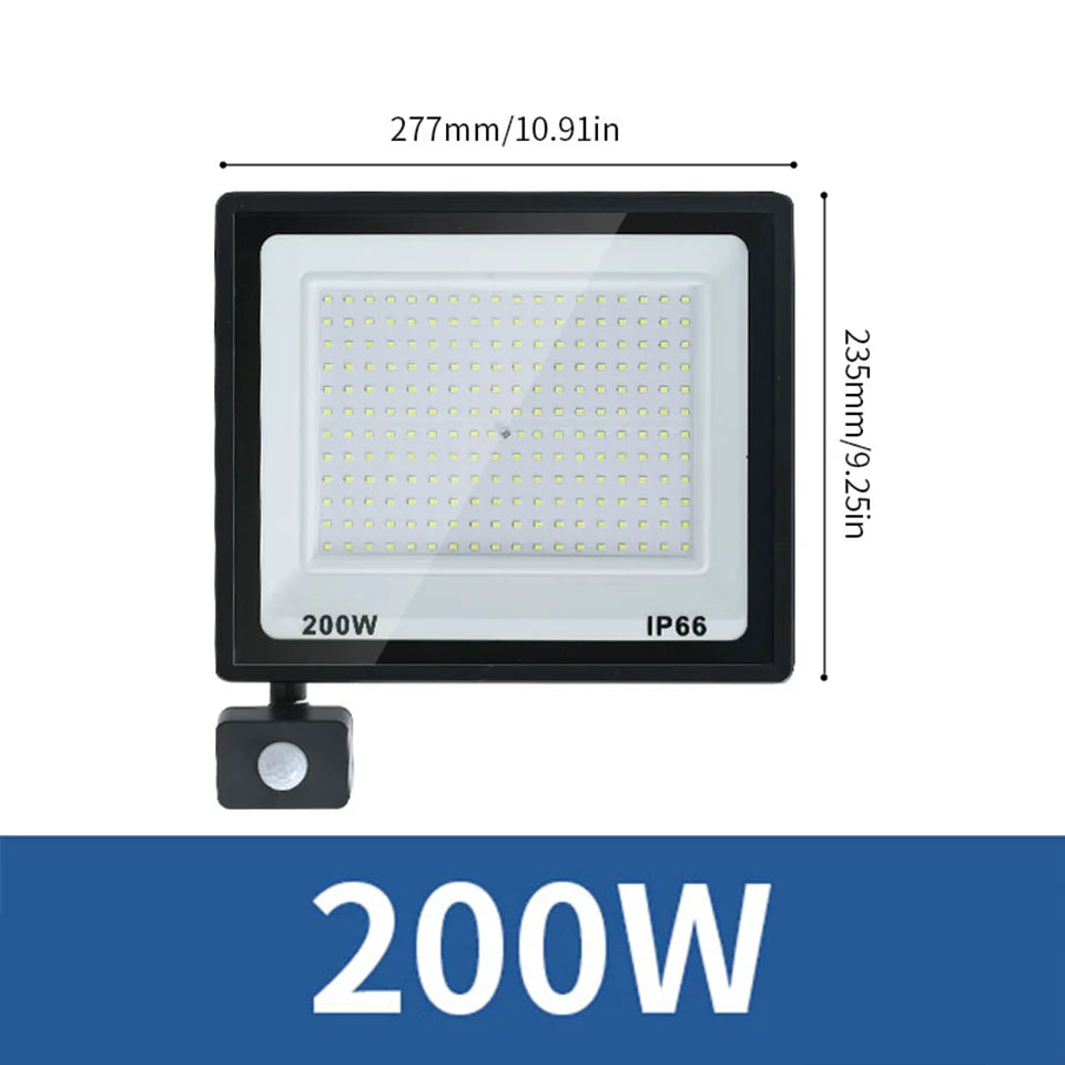 LED Flood Light PIR Motion Sensor 10W 20W 30W 50W 100W 150W 200W 300W AC220V IP66 Waterproof Spotlight Street Floodlight Outdoor